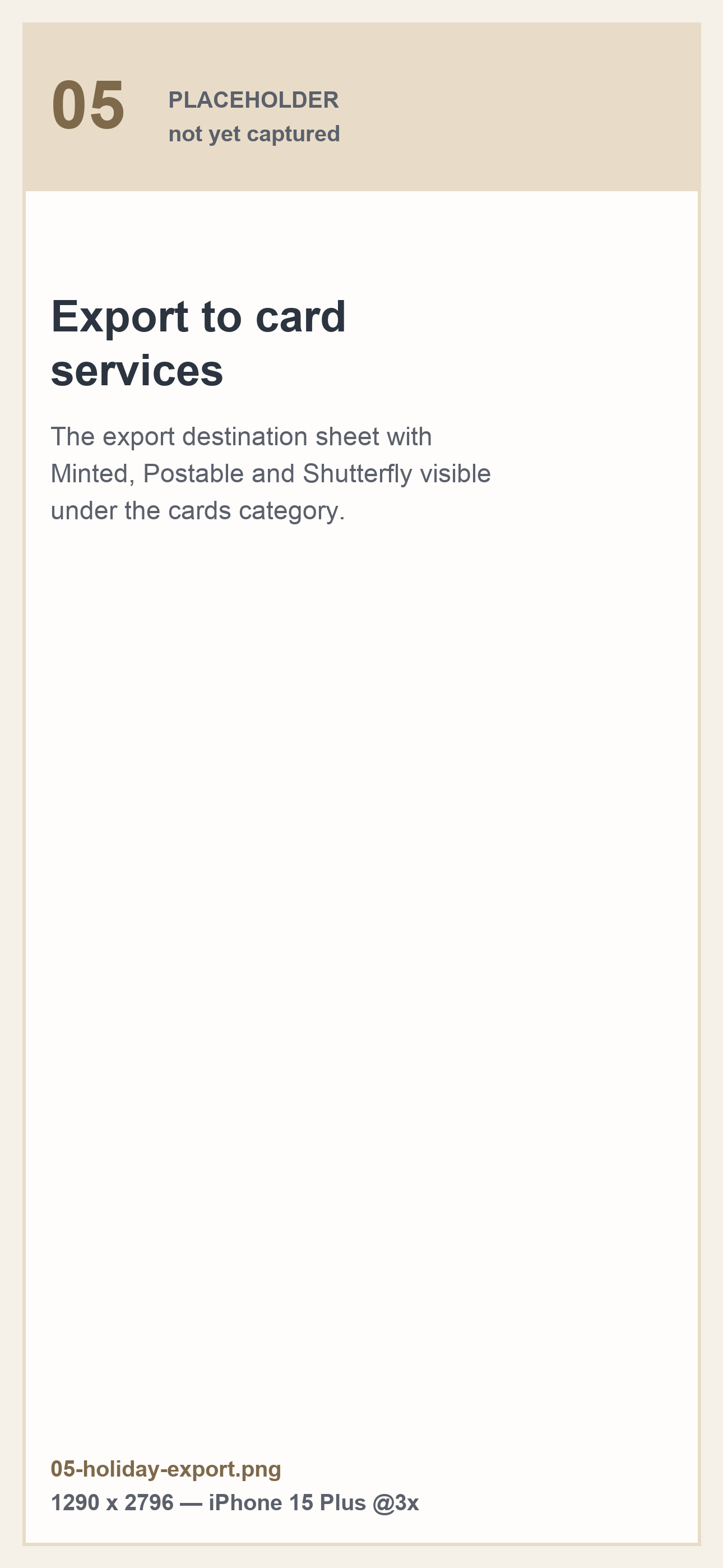 Exporting the list to Minted, Postable, or Shutterfly